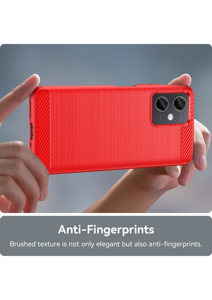 Xiaomi Redmi Için Note 12 5g (Global)/(Hindistan)/(Çin)/poco X5 5g Arka Kabuk, Karbon Fiber Doku Tpu Koruyucu Telefon Kapağı Fırçalanmış Cep Telefonu Kasa-Kırmızısı (Yurt Dışından) indirimleri