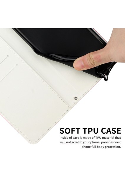 Xiaomi Redmi Için 12C 4g / 11A 4g Telefon Cüzdan Kılıfı Mermer Desen Pu Deri Stand Kapağı Omuz Kayış Pembe / Yeşil (Yurt Dışından)