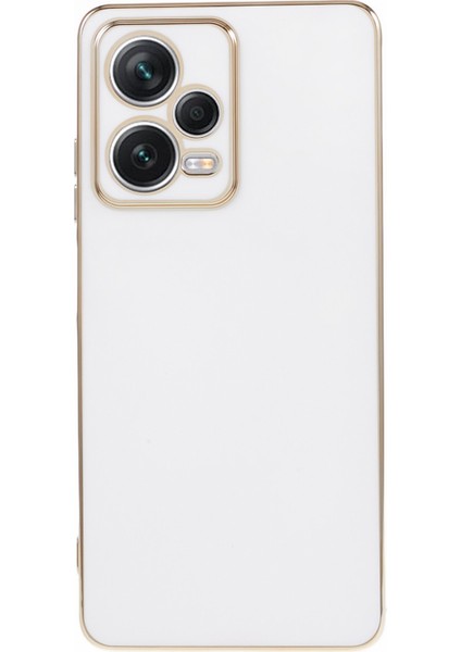 Xiaomi Redmi Için Note 12 Pro 5g Parlak Tpu Telefon Kılıf Kamera Koruması 6d Elektrokaplama Kapak-Beyaz (Yurt Dışından)