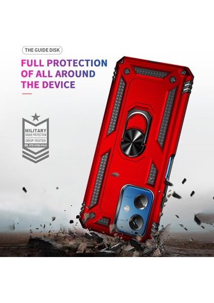 Xiaomi Redmi Için Note 12 5g (Global)/(Hindistan)/(Çin)/poco X5 5g Yüzük Kickstand Telefon Kasası Tpu+Pc Cep Telefonu Kapak-Kırmızı (Yurt Dışından) modelleri
