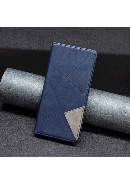 Xiaomi Için Redmi Note 12S 4g Birleştirme Stili Telefon Kılıfı Baskılı Çizgi Stand Kartı Tutucu Deri Kapak Mavisi (Yurt Dışından)