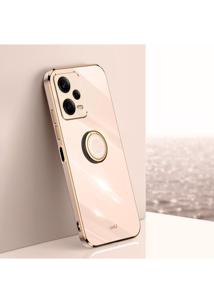 Xiaomi Için Xinli Redmi Note 12 Pro 5g Yüzük Tutucu Kickstand Tpu Telefon Kapak Kılıfı Elektraplatma Kenar Pembe (Yurt Dışından) indirimleri