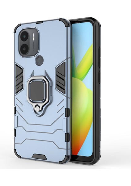 Xiaomi Için Redmi A1+ 4g/a2+ 4g/poco C50 4g Ring Tutucu Kickstand Telefon Kılıfı Zırh Şok Geçirmez Sabit Pc Yumuşak Tpu Hibrid Koruyucu Kapak Mavisi (Yurt Dışından)