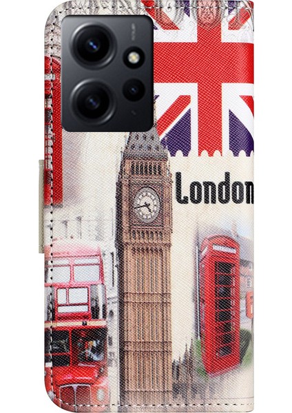 Xiaomi Için Redmi Note 12 4g Stand Telefon Deri Kılıf Cüzdan Desen Baskı Telefon Kapak Londra Big Ben (Yurt Dışından)