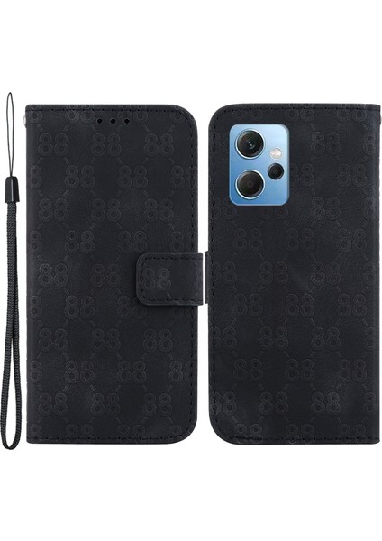 Xiaomi Için Redmi Note 12 4g Şok Geçirmez Kılıf Çifte 8 Şekilli Pu Deri Cüzdan Telefon Kapak Black (Yurt Dışından)