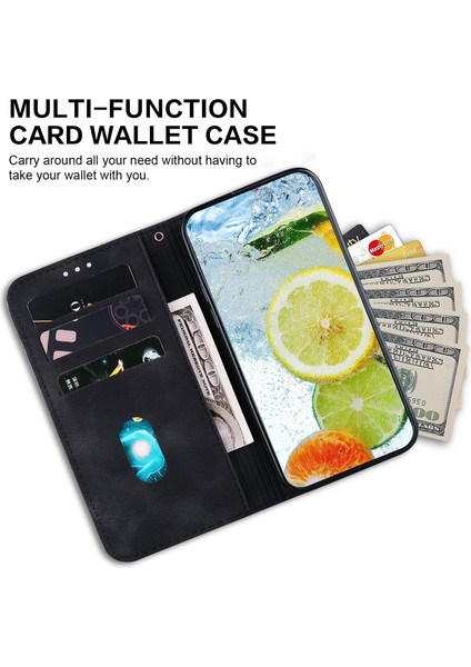 Xiaomi Için Redmi Note 12 4g Şok Geçirmez Kılıf Çifte 8 Şekilli Pu Deri Cüzdan Telefon Kapak Black (Yurt Dışından)