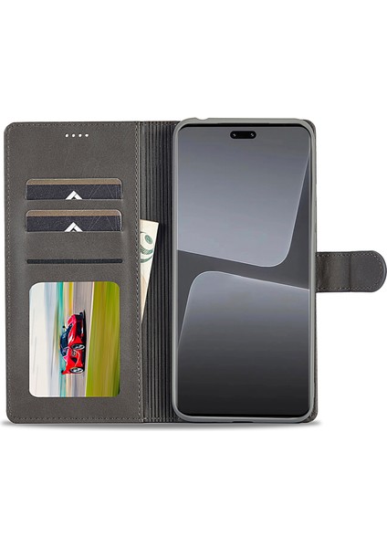 Xiaomi Için 13 Lite/civi 2 5g Stand Pu Deri Telefon Kılıf Cüzdan Dokusu Telefon Kapak-Grey (Yurt Dışından) fiyatları