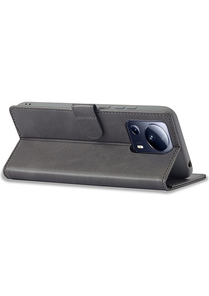 Xiaomi Için 13 Lite/civi 2 5g Stand Pu Deri Telefon Kılıf Cüzdan Dokusu Telefon Kapak-Grey (Yurt Dışından) fırsatları