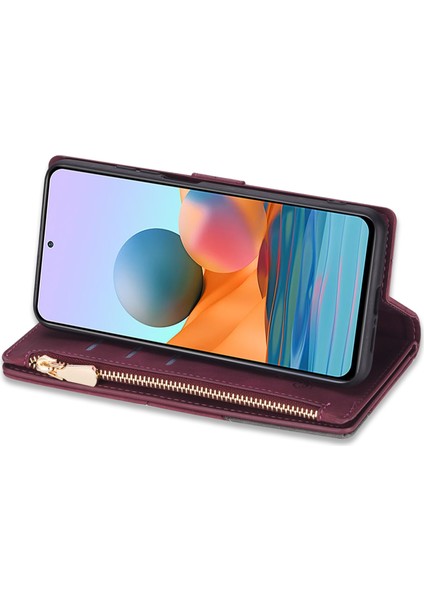 Xiaomi Poco X5 Pro 5g/redmi Için Note 12 Pro Hız 5g/not 12 Pro 5g Telefon Kılıfı Zipper Cep Pu Deri Kapak-Kırmızı (Yurt Dışından)