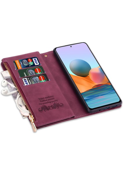 Xiaomi Poco X5 Pro 5g/redmi Için Note 12 Pro Hız 5g/not 12 Pro 5g Telefon Kılıfı Zipper Cep Pu Deri Kapak-Kırmızı (Yurt Dışından)