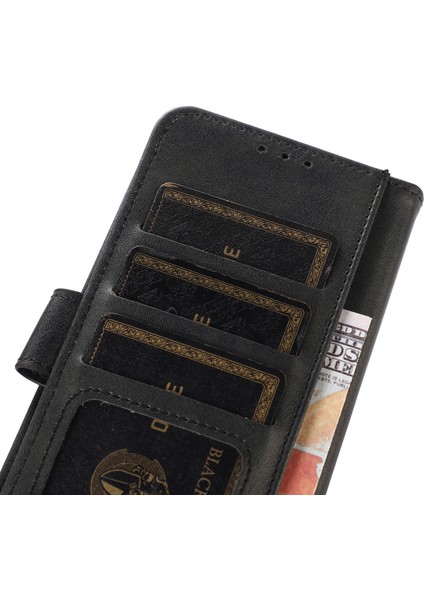 Xiaomi Için 13 Ultra Telefon Stand Pu Deri Deri Cüzdan Cüzdan Dokusu Manyetik Telefon Kapak Black (Yurt Dışından)