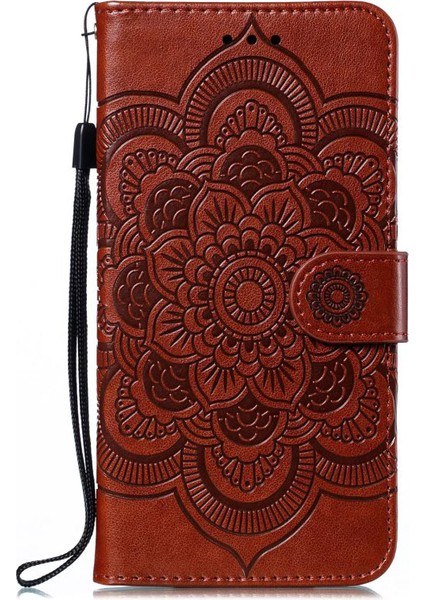 Xiaomi Redmi Için 12C 4g Deri Cüzdan Telefon Kapağı Mandala Baskalı Damla Geçirmez Stand Case-Brown (Yurt Dışından) fırsatları