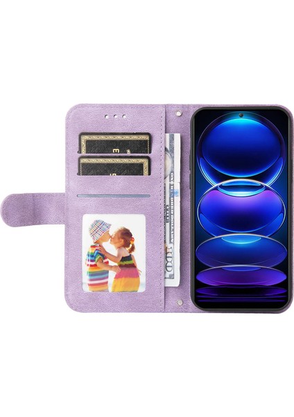Xiaomi Redmi Için Note 12 5g (Global)/(Hindistan)/(Çin)/poco X5 5g Pu Deri Telefon Kılıfı Baskalı Çizgiler Cilt Touch Stand Cüzdan Folio Kapak-Doğru (Yurt Dışından)