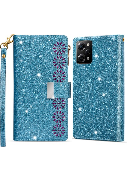 Xiaomi Poco X5 Pro 5g/redmi Için Note 12 Pro Hız 5g/not 12 Pro 5g Telefon Kılıfı Zipper Cüzdan Pu Deri Kapak Mavisi (Yurt Dışından)