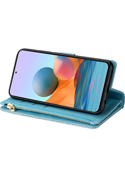 Xiaomi Poco X5 Pro 5g/redmi Için Note 12 Pro Hız 5g/not 12 Pro 5g Telefon Kılıfı Zipper Cüzdan Pu Deri Kapak Mavisi (Yurt Dışından)