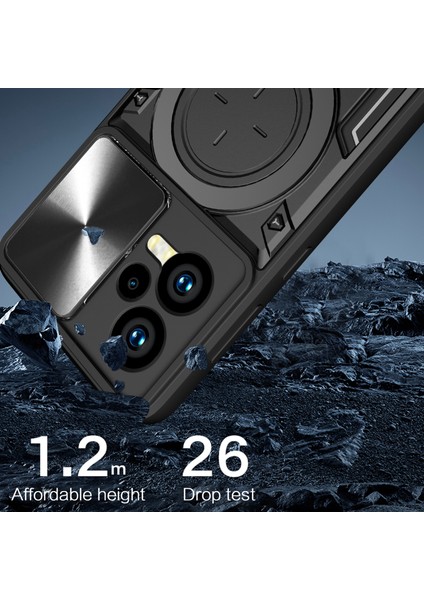 Xiaomi Redmi Için Note 12 5g (Hindistan)/(Global)/poco X5 5g Slayt Kamera Kapağı Telefon Kapağı Pc+Tpu Kickstand Case-Silver (Yurt Dışından) fırsatları