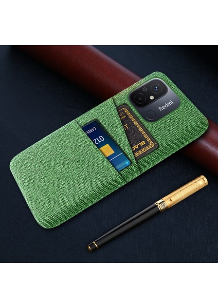 Çift Kart Yuvaları Xiaomi Redmi 12C 4g Için Kumaş Doku Telefon Kılıfı, Sert Pc Koruyucu Telefon Kapak Yeşili (Yurt Dışından) indirimleri