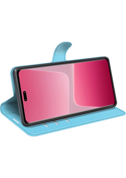 Xiaomi Için Pu Deri Kabuk 13 Lite/civi 2 5g Litchi Doku Telefon Kılıfı Cüzdan Stand Flip Cover-Blue (Yurt Dışından) fırsatları