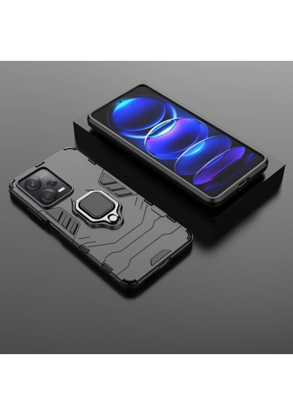 Xiaomi Redmi Için Note 12 Pro 5g/note 12 Pro Speed ​​5g/poco X5 Pro 5g Ring Kickstand Telefon Damla Geçirmez Kılıf Pc+Tpu Koruyucu Arka Kapak Black (Yurt Dışından) indirimleri