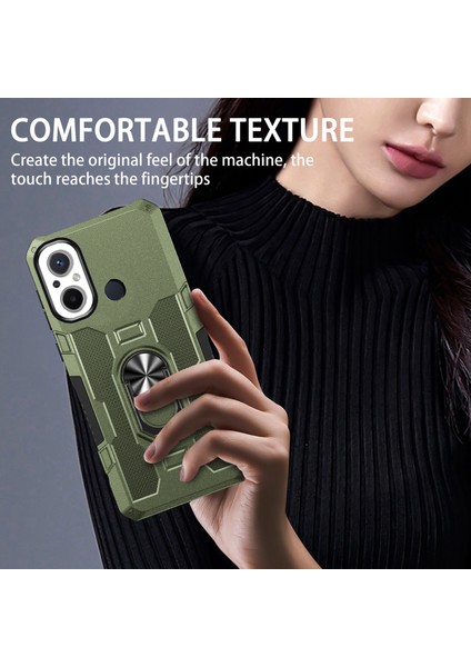 Xiaomi Redmi 12C 4g Pc+Tpu Çizgiye Karşı Çizelge Anti Tele Kılıf Yüzüğü Kickstand Sağlam Kapak Yeşili (Yurt Dışından) modelleri