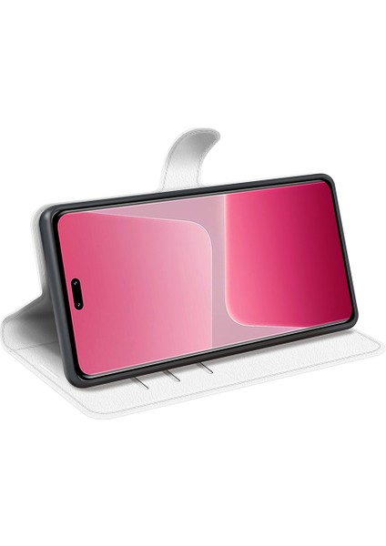 Xiaomi Için Pu Deri Kabuk 13 Lite/civi 2 5g Litchi Doku Telefon Kılıf Cüzdan Stand Flip Cover-White (Yurt Dışından) fırsatları
