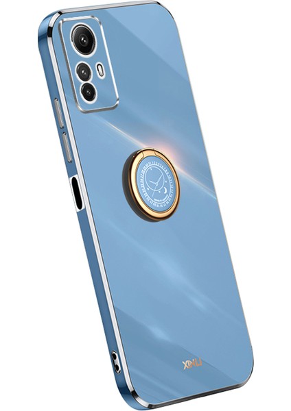Xiaomi Redmi Için Xinli Not 12S 4g Yüzük Kickstand Tpu Telefon Kapağı Elektrumanlı Telefon Kılıf Mavisi (Yurt Dışından)