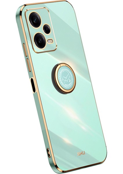 Xiaomi Redmi Için Xinli Note 12 Pro 5g Yüzük Tutucu Kickstand Tpu Telefon Kapak Kılıfı Elektraplatma Edge-Cen (Yurt Dışından)