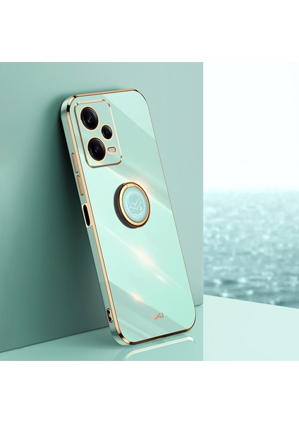 Xiaomi Redmi Için Xinli Note 12 Pro 5g Yüzük Tutucu Kickstand Tpu Telefon Kapak Kılıfı Elektraplatma Edge-Cen (Yurt Dışından)