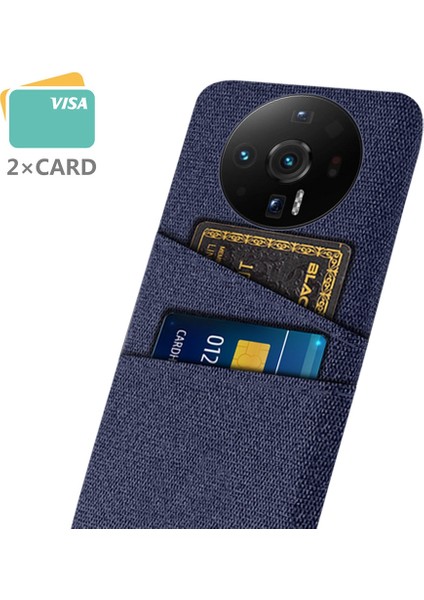 Xiaomi 12S Için Ultra 5g Kumaş Doku Çift Kart Yuvalı Anti-Shock Anti-Chop Kılıfı Anti-Fall Cep Telefonu Kapak Blue (Yurt Dışından) modelleri
