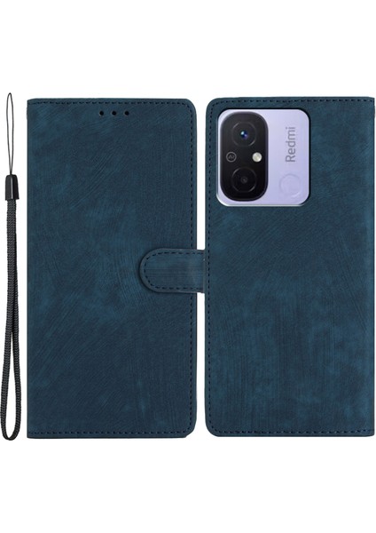 Cüzdan Pu Deri Telefon Kapağı Xiaomi Redmi 12C 4g, Cilt Touch Stand Telefon Vaka-Mavisi (Yurt Dışından)