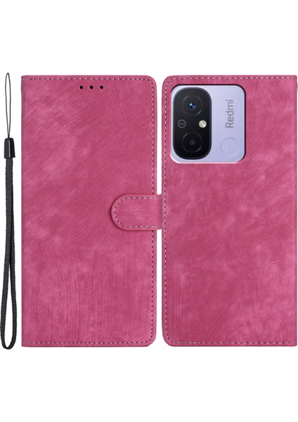 Cüzdan Pu Deri Telefon Kapağı Xiaomi Redmi 12C 4g, Cilt Touch Stand Telefon Vaka Gül (Yurt Dışından)