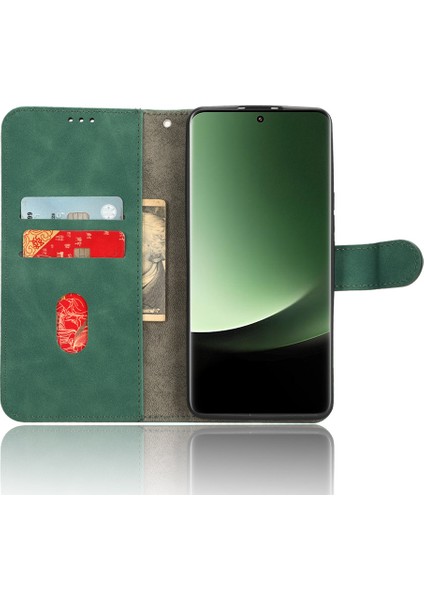 Xiaomi 13 Ultra Cüzdan Için Telefon Kılıfı Cilt Touch Stand Pu Deri+Tpu Telefon Kapak Yeşil (Yurt Dışından) modelleri