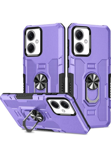 Xiaomi Redmi Için Note 12 5g (Çin)/(Hindistan)/(Global)/poco X5 5g Telefon Kılıfı Pc+Tpu Ring Tutucu Kickstand Cover-Purple (Yurt Dışından)