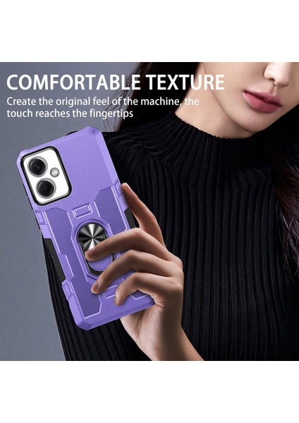 Xiaomi Redmi Için Note 12 5g (Çin)/(Hindistan)/(Global)/poco X5 5g Telefon Kılıfı Pc+Tpu Ring Tutucu Kickstand Cover-Purple (Yurt Dışından) modelleri