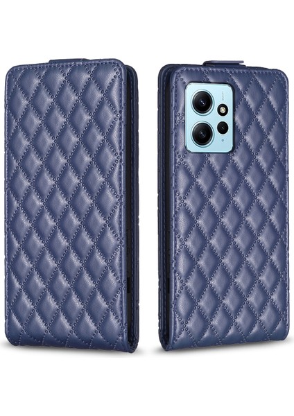 Xiaomi Redmi Için BF30 Not 12 4g Baskılı Kart Tutucu Pu Deri Telefon Kılıfı Dikey Flip Stand Cover-Cover-Blue (Yurt Dışından)