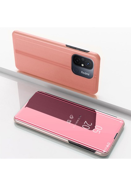 Xiaomi Redmi Için Deri Stand Kılıfı 12C 4g Pencere Aynası Elektraptaşlama Telefon Kapak Gil Altın (Yurt Dışından) indirimleri