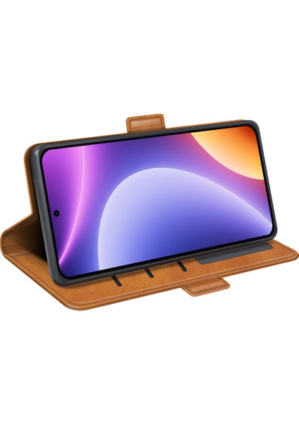 Xiaomi Için Redmi Note 12 Turbo/poco F5 5g Cüzdan Flip Telefon Kapağı Buzağı Dokusu Pu Deri Stand Folio Case-Sarı (Yurt Dışından) modelleri