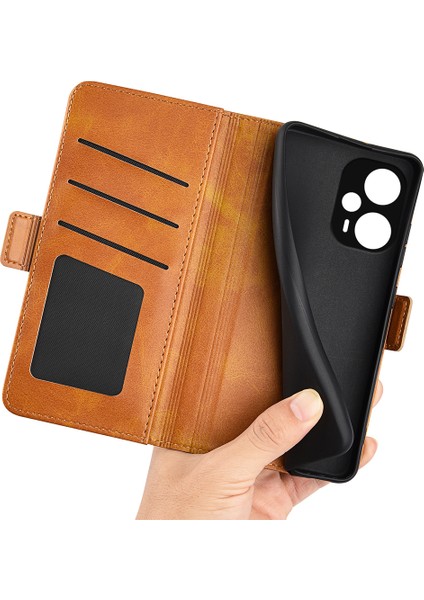 Xiaomi Için Redmi Note 12 Turbo/poco F5 5g Cüzdan Flip Telefon Kapağı Buzağı Dokusu Pu Deri Stand Folio Case-Sarı (Yurt Dışından) fırsatları