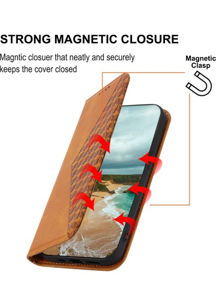 Xiaomi Redmi Için Note 12 Pro 5g /note 12 Pro Speed ​​5g /poco X5 Pro 5g Baskılı Rhombus Desen Stand Buzağı Doku Kapak (Yurt Dışından)