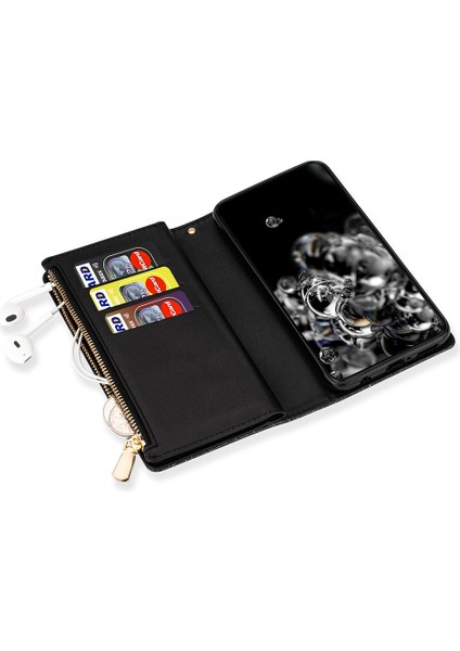 Xiaomi 13 Lite/civi 2 5g Fermuarı Cüzdan Deri Telefon Kılıfı Stand Lazer Oyma Hafif Telefon Kapağı Strap-Black (Yurt Dışından) indirimleri