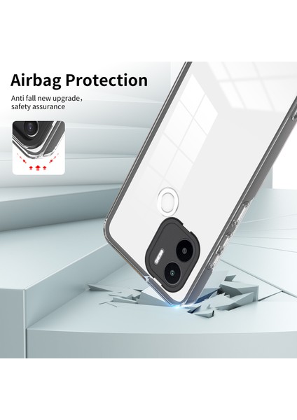 Xiaomi Için Redmi A1+ 4g/redmi A2+ 4g/poco C50 4g Tpu+ Pc Temiz Telefon Kılıfı Önleme Karşıtı Kapak Black (Yurt Dışından) modelleri