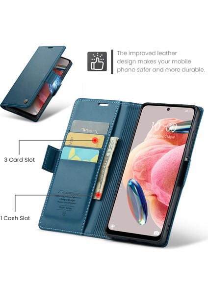 Xiaomi Redmi Için Deri Kılıf Not 12 4g Rfıd Stand Cüzdan Mavisi ile Telefon Kapağı (Yurt Dışından) indirimleri