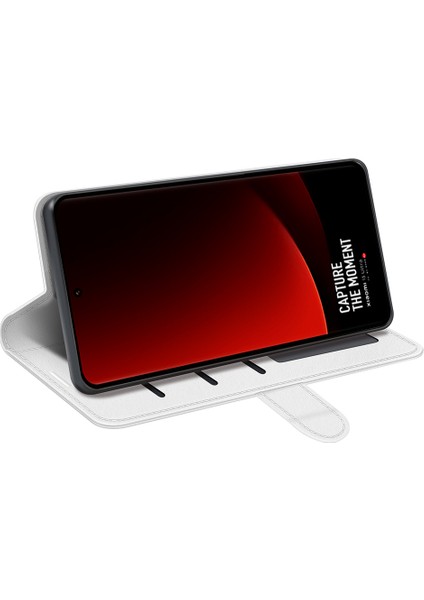 Xiaomi Için 13 Ultra Folio Flip Pu Deri Telefon Kapağı Çılgın At Doku Cüzdan Stand Kasa-Beyaz (Yurt Dışından) modelleri