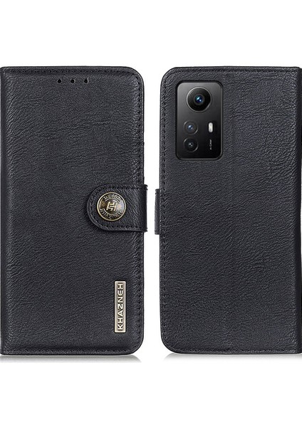Xiaomi Redmi Için Khazneh Not 12S 4g Pu Deri Kılıf Cüzdan Standı Cowhide Doku Telefon Kapak Black (Yurt Dışından)