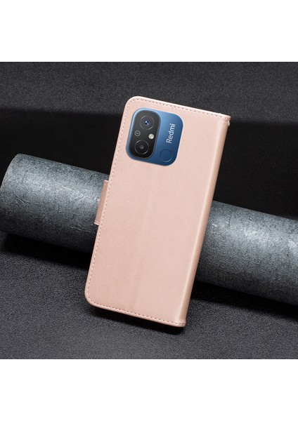 Xiaomi Redmi Için 12C 4g Şok Geçirmez Kasa Pu Deri Telefon Kılıfı Cüzdan Stand Kapağı Strap-Rose Gold (Yurt Dışından) indirimleri