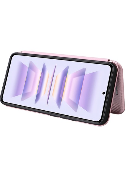 Xiaomi Için Telefon Kılıfı Poco F5 Pro 5g/redmi K60 Pro 5G/K60 5g Kart Pu Deri Deri Manyetik Otomatik Amasorbed Stand Karbon Fiber Doku Telefon Kapak Golü Altın (Yurt Dışından) modelleri