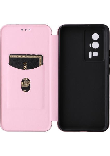 Xiaomi Için Telefon Kılıfı Poco F5 Pro 5g/redmi K60 Pro 5G/K60 5g Kart Pu Deri Deri Manyetik Otomatik Amasorbed Stand Karbon Fiber Doku Telefon Kapak Golü Altın (Yurt Dışından) indirimleri