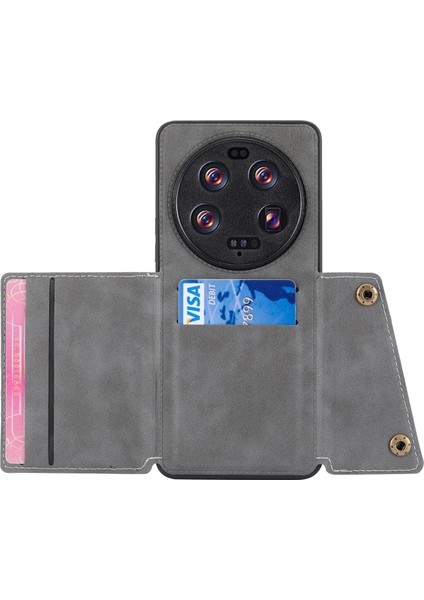 Xiaomi Için Telefon Kılıfı 13 Ultra Kart Tutucu Kickstand Pu Deri Kaplamalı Tpu Şok Geçirmez Arka Kapak Grey (Yurt Dışından) fiyatları