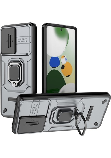 Xiaomi Redmi Için Kickstand Telefon Kılıfı Note 12 Pro 5g/note 12 Pro Speed ​​5g, Pc+Tpu Slayt Kamera Koruma Kapağı Grey (Yurt Dışından)