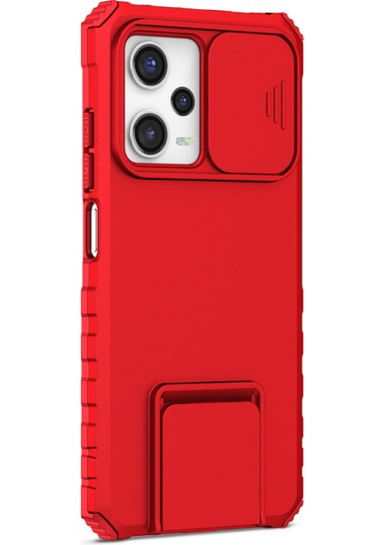 Xiaomi Redmi Için Kickstand Telefon Kılıfı Not 12 Pro 5g/note 12 Pro Speed ​​5g/poco X5 Pro 5g, Slayt Kamera Koruması Pc+Tpu Arka Kapak Kırmızısı (Yurt Dışından) fırsatları